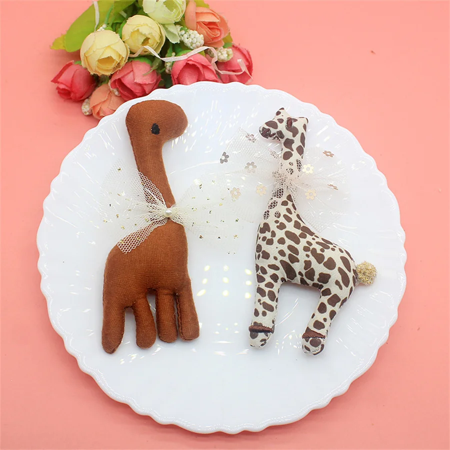 5Pcs/Lot Cute Cartoon Giraffe Lephant Appliques DIY Handmade Children Hair Clip Accessories Hat Cloth Bag Brooch Patches