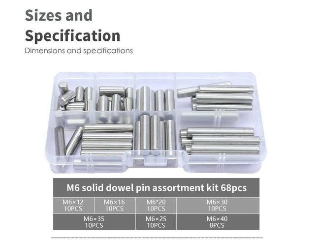 280Pcs Stainless Steel Slotted Spring Pin Assortment Kit, Split Spring ...