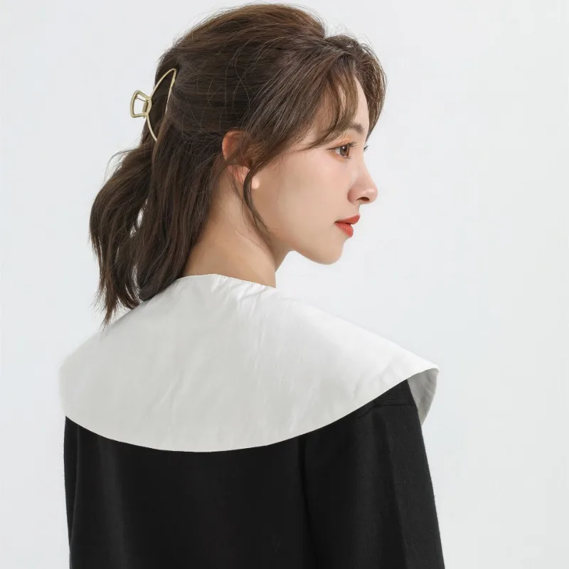 Elegant White Faux Collar Scarf Shawl Accessory
