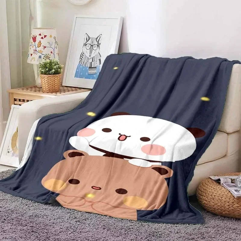 Cute Bubu and Dudu Series Blanket Cartoon Print Kids Warm Flannel Soft Comfortable Home Travel Blanket Bed Blanket Birthday Gift 5