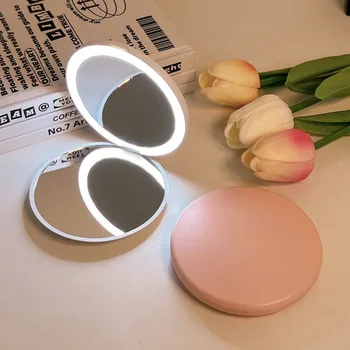 Portable LED Makeup Mirror – Compact Folding Pocket Mirror with Light 3