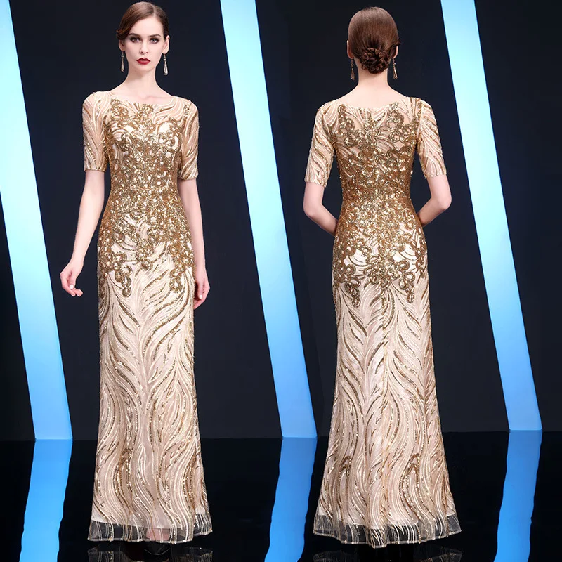 New Bride Party Cheongsam abito da donna orientale moda stile cinese elegante lungo Qipao abito da sposa di lusso Vestido S-XXL image