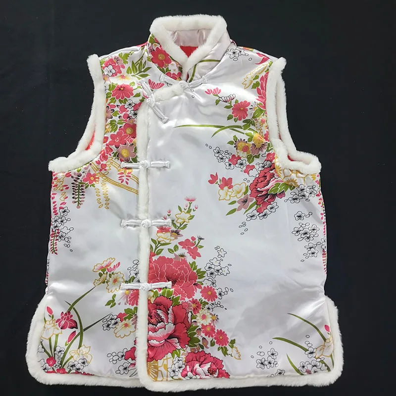 New Chinese-style Tang-style Vest Stand-up Collar National Style Vest Retro Cotton for Men and Women Multi-color