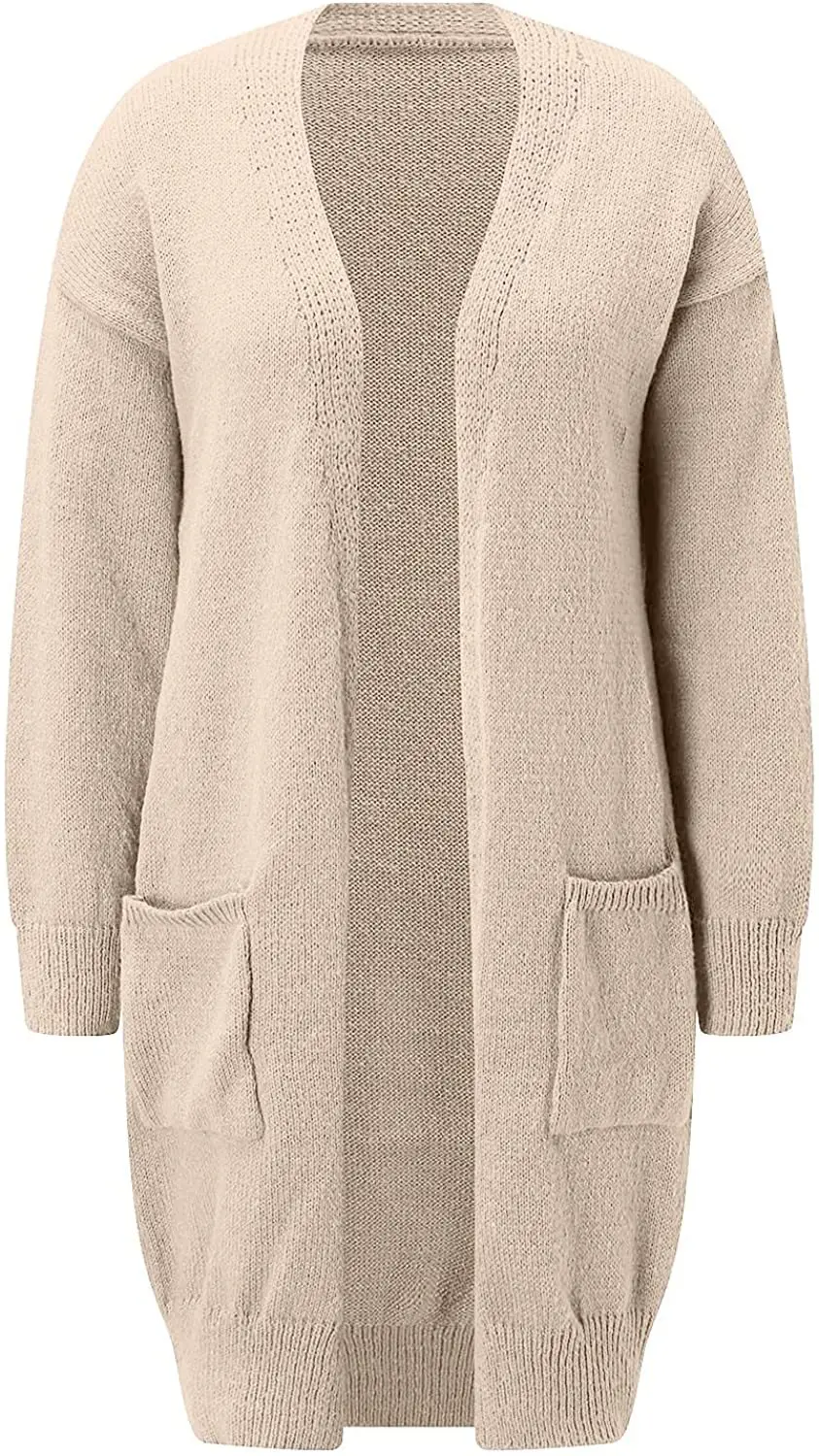 

Women Sweater Knitwears Cardigan Loose Cashmere Wool Winter Y2k Warm Soft Oversized Pockets Long Green Outerwears White Jacket