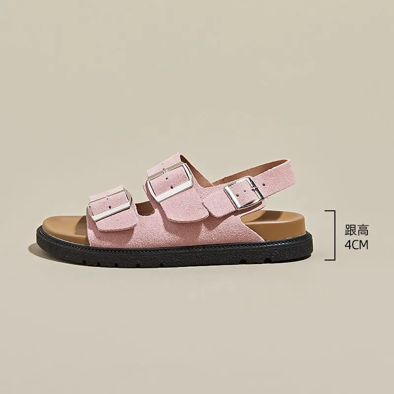 Women's Thick-Soled 2024 Summer New Versatile Retro Roman Sandals Outdoor Beach Shoes
