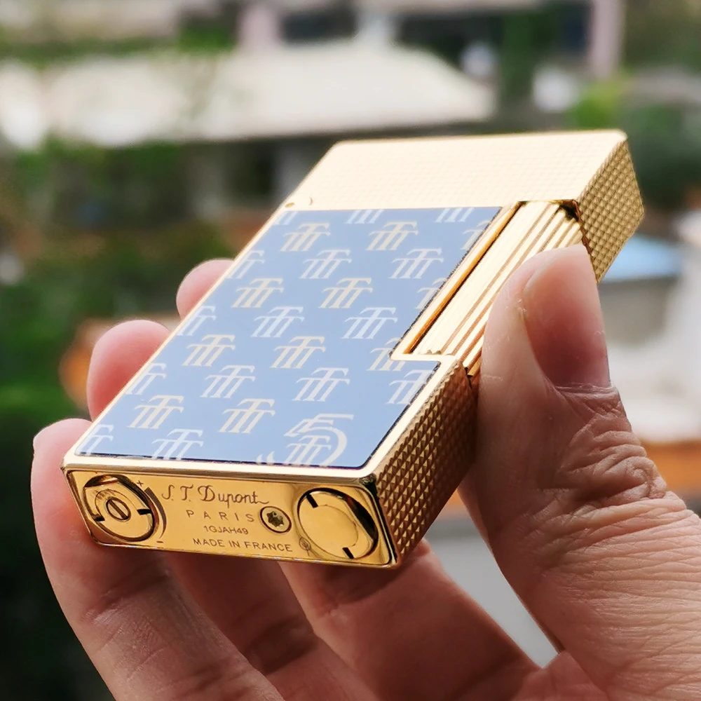 NEW Brand Ligne2 Lighter Brass Monogram Pattern Refill Gas Smoking Tobacco Cigarette Accessories D X Trinidad 3