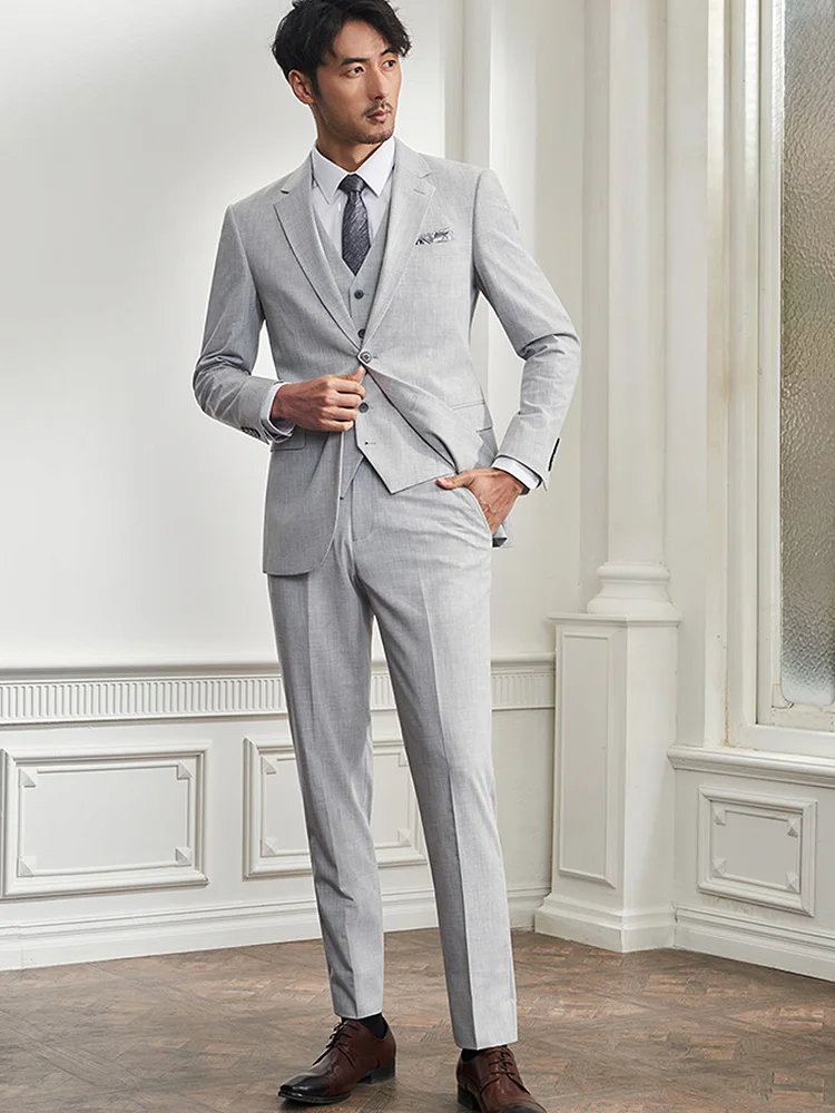 Light Grey Suit Vitale Barberis Canonico Mens Grey Suit 100% Wool | Custom  Mens Suits |1 Grey Suit