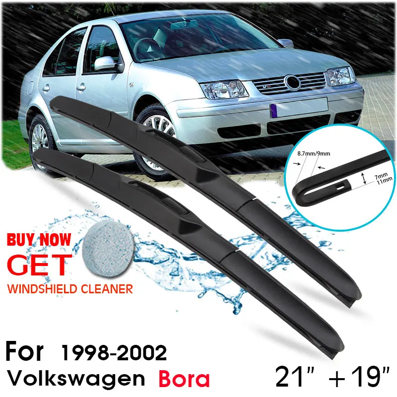 

Car Wiper Blade Front Window Windshield Rubber Silicon Refill Wipers For Volkswagen Bora 1998-2002 21"+19" Car Accessories