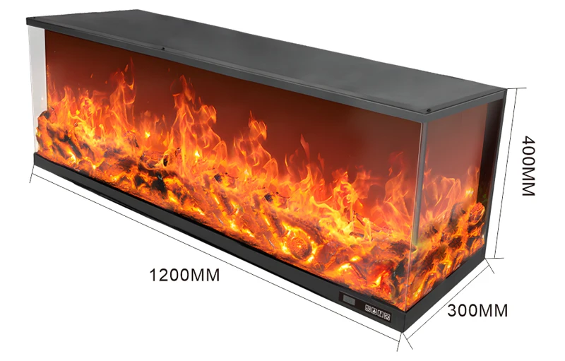 Description Picture 3 of itemNew Arrival Household 1200MM/47inch with Remote and Touch Screen  with Metal Trim Colourful Light 3 Side View  Fireplace