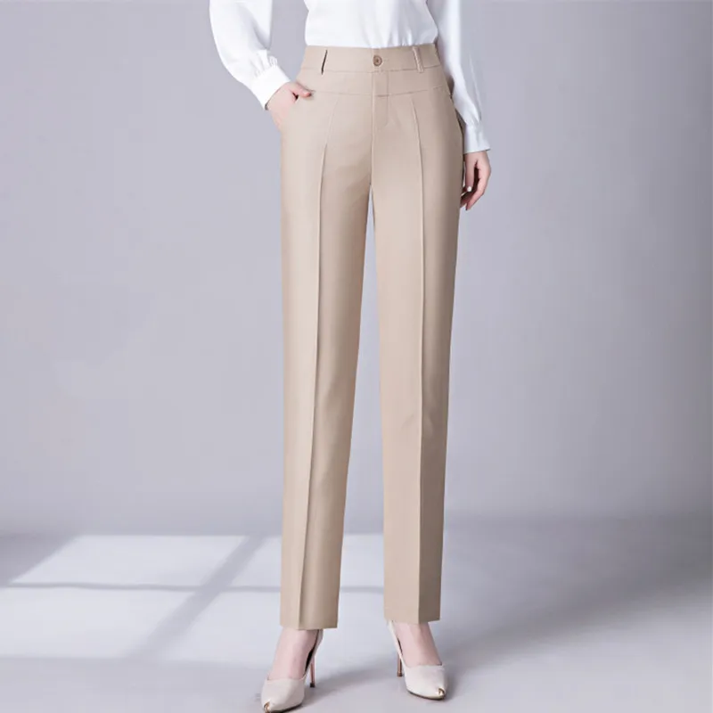 

Fdfklak Fashion Spring Autumn Trousers Women New High-Waisted Straight-Leg Suit Pants Casual Pantalon Pour Femme M-6XL