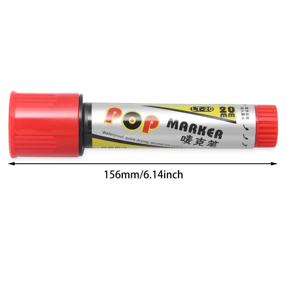 POP Waterproof Paint Permanent Refillable Marker Pen 20mm Sketching Graffiti Markers Poster Pen School Supplies 6