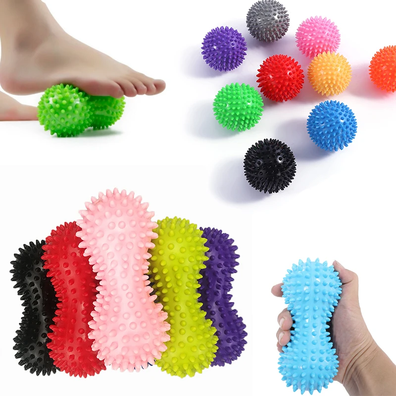 Peanut Massage Ball Yoga Fitness Ball Foot Massager Muscle Fascia PVC Stress Relief Body Hand Foot Spiky Massage Roller