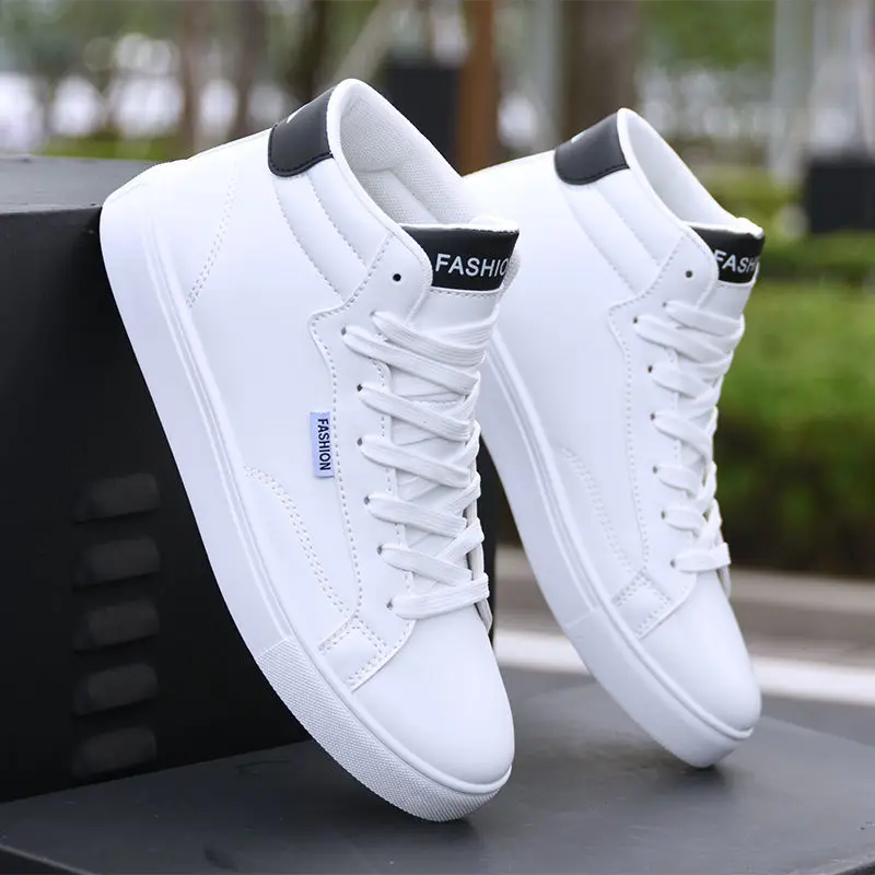 Description Picture 4 of itemSkateboard Shoes Men high top Sneakers Men Jogging Sport Flat Shoes Male Leather Tourism Waterproof Casual Running Board Shoes