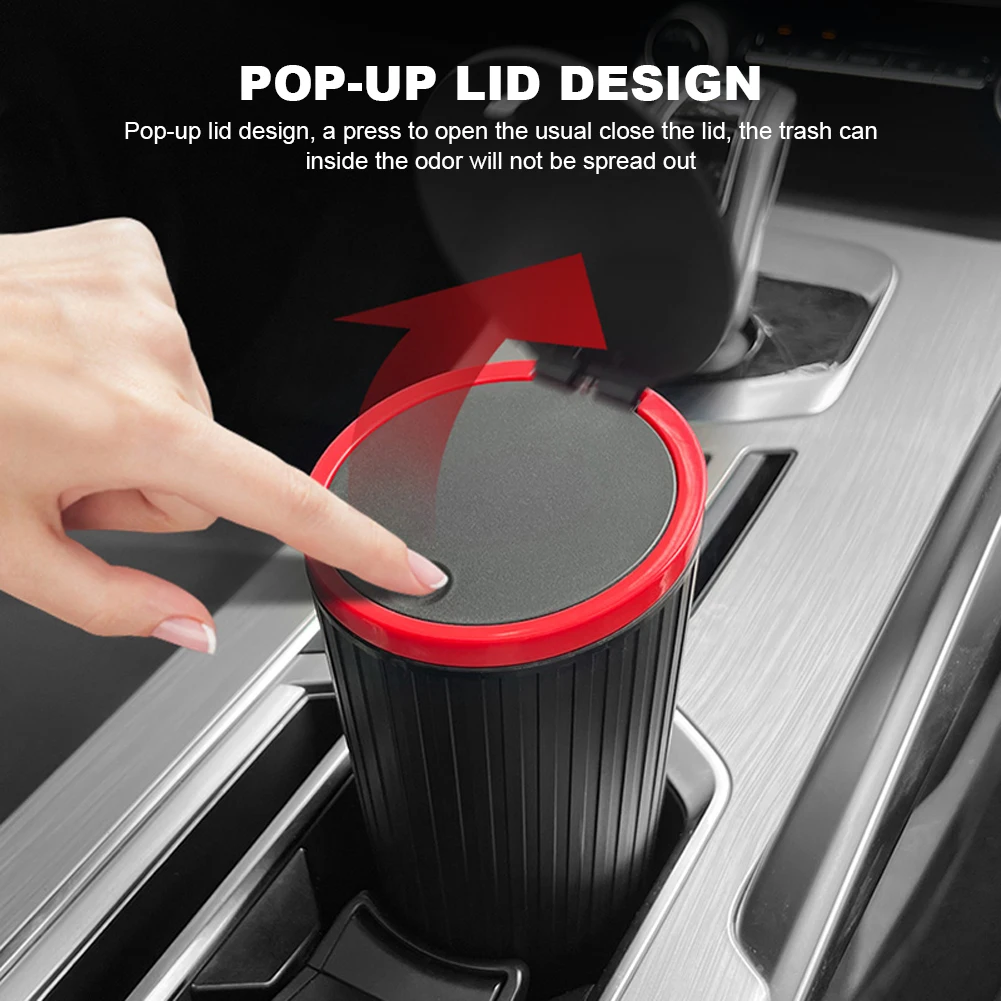 Waterproof Versatile Trash Can Car Trash Can Cup Holder Leakproof Car Interior Rubbish Container Large Capacity Automobile Parts car trash can