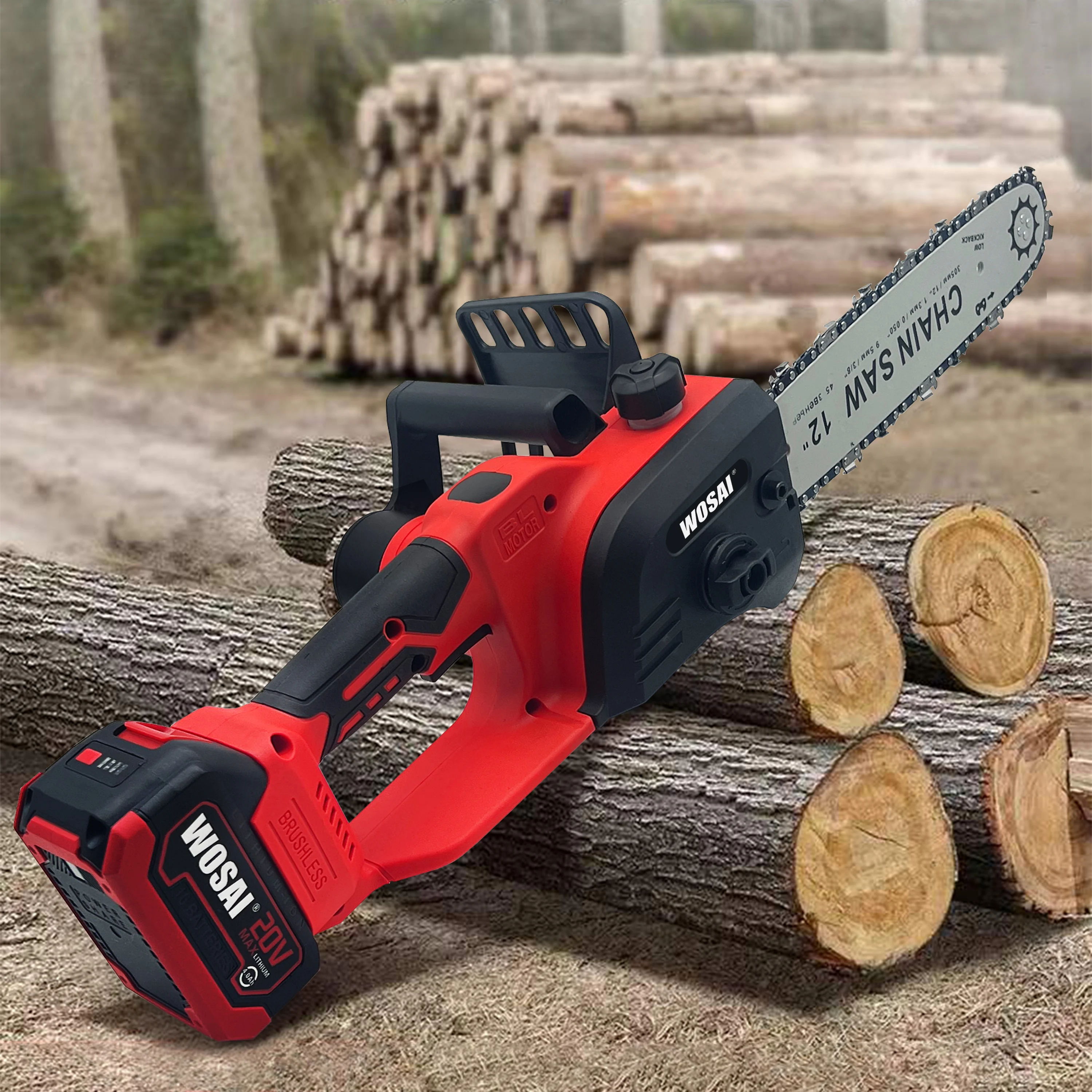 ODM Service 20V Cordless Garden Tools Professional Electrical Power Portable 12 Inch Brushless Chain Saw