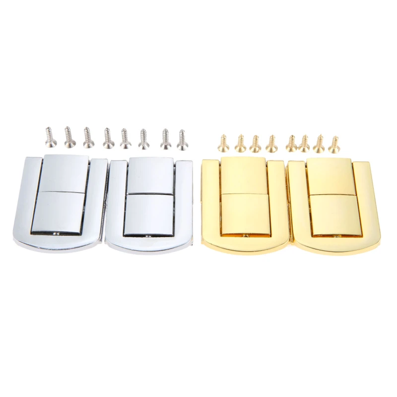 2pcs Antique Silver/Gold Lock Zinc Alloy Buckle Wooden Wine Gift Box Lock Buckle Box Latch Clasps with Screws