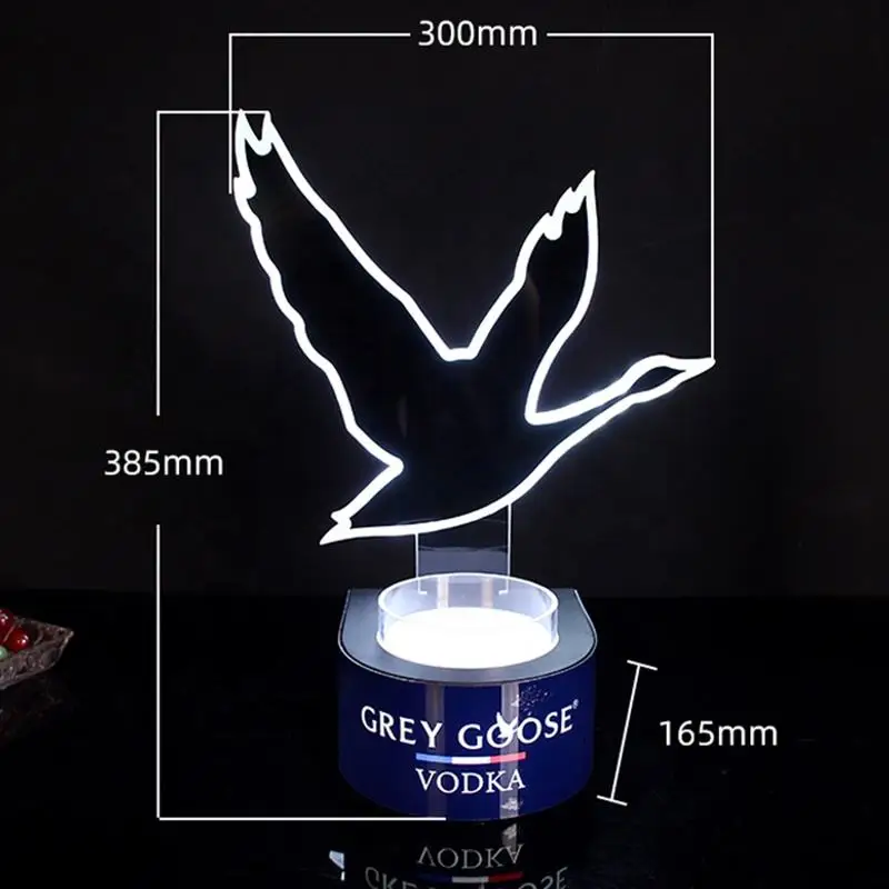 Customization Premium Grey Goose Vodka Presenter charging Led illuminated Acrylic Liquor Bottle Holder Display Stand Glorifier