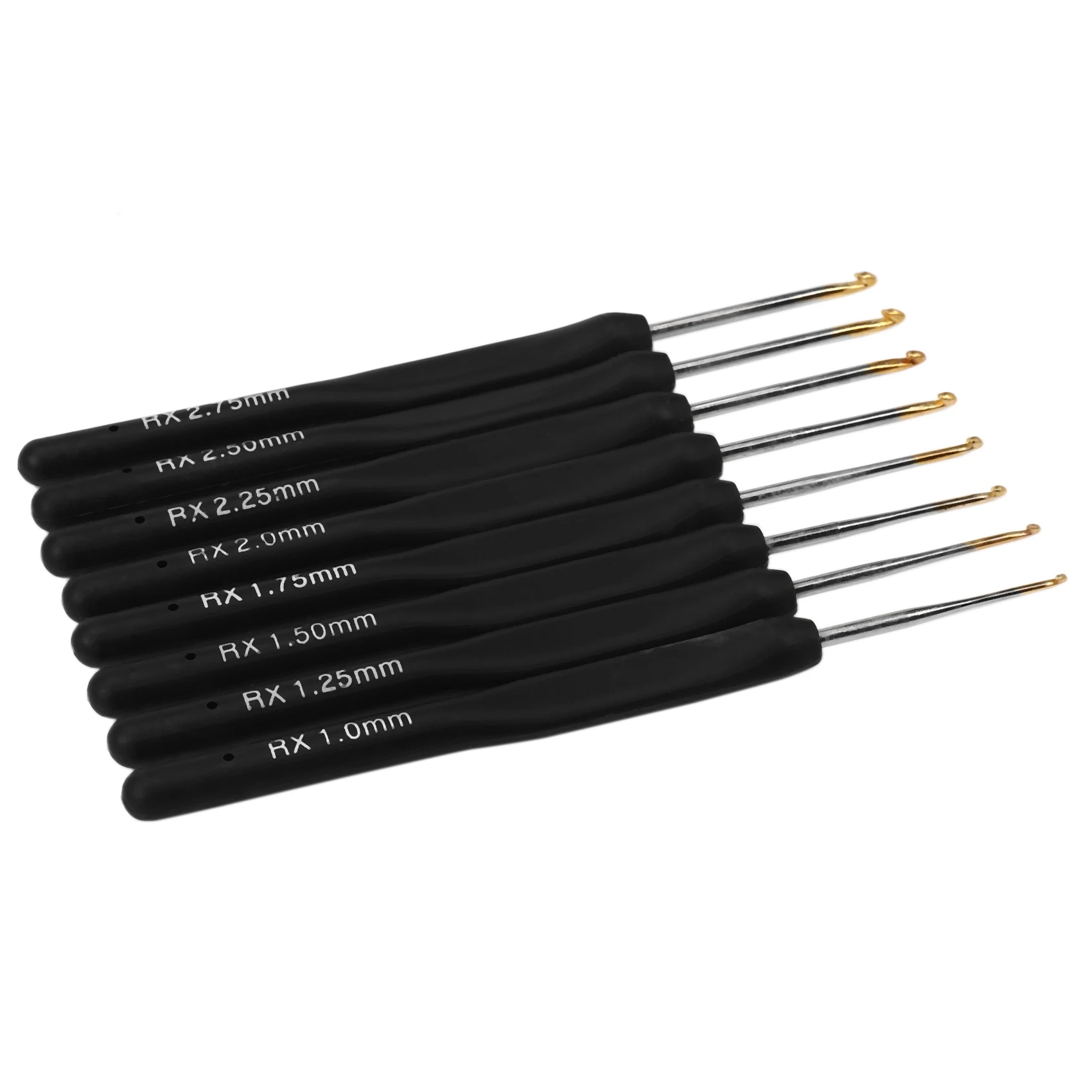 8Pcs / set Black Knitting Needles Plastic Handle Crochet hooks Knit DIY Craft Loom Tool Weaving Kit Braid crochet hooks hair extensions tool