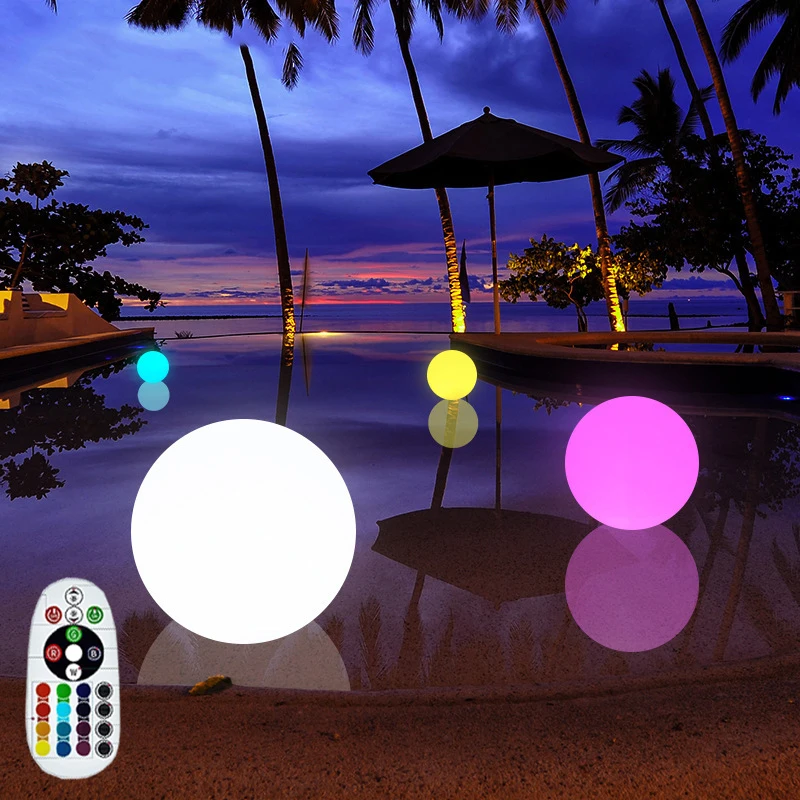 Remote Control LED Glowing Ball Light 16 Colors RGB Outdoor Waterproof Patio Landscape Light Yard Lawn Party Lamp astella 7 5 market crank tilt spun polyester patio umbrella multiple colors