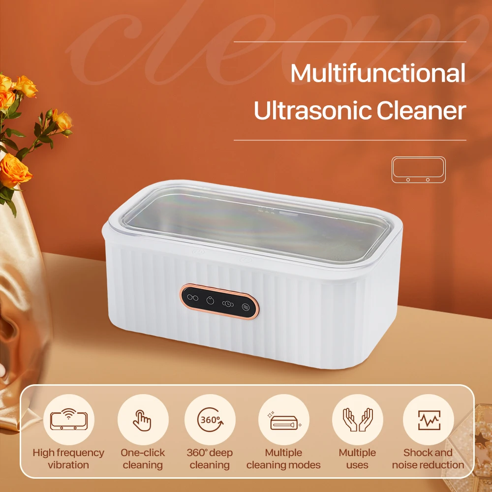 

Ultrasonic Cleaning Machine Portable Ring Cleaner 45000 Hz High Frequency Vibration Wash Cleaner Washing with Jewelry Timing