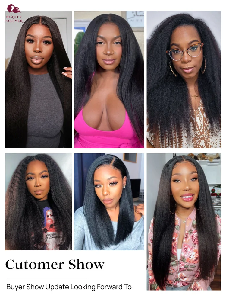 Grade 12A Unprocess Yaki Straight Human Hair Bundles 100% Brazilian Raw Virgin Human Hair Weave 1 3 4 Bundles Beautyforever 6