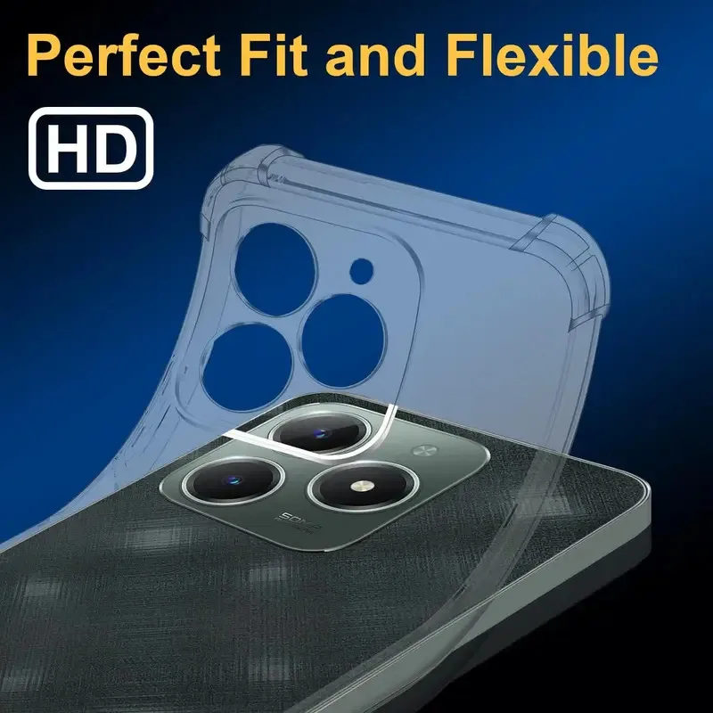 Shockproof TPU Transparent Protective Case with Four-Corner Reinforcement