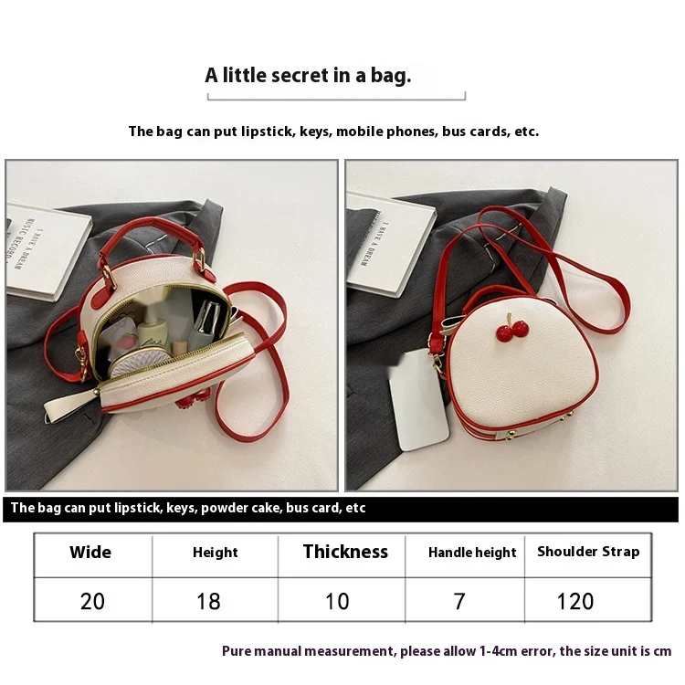 Bolsa pequena de mão Instagram para mulheres, nova tendência 2024, grande capacidade, transversal, de ombro único, estilo coreano, cor cereja._voghion.com