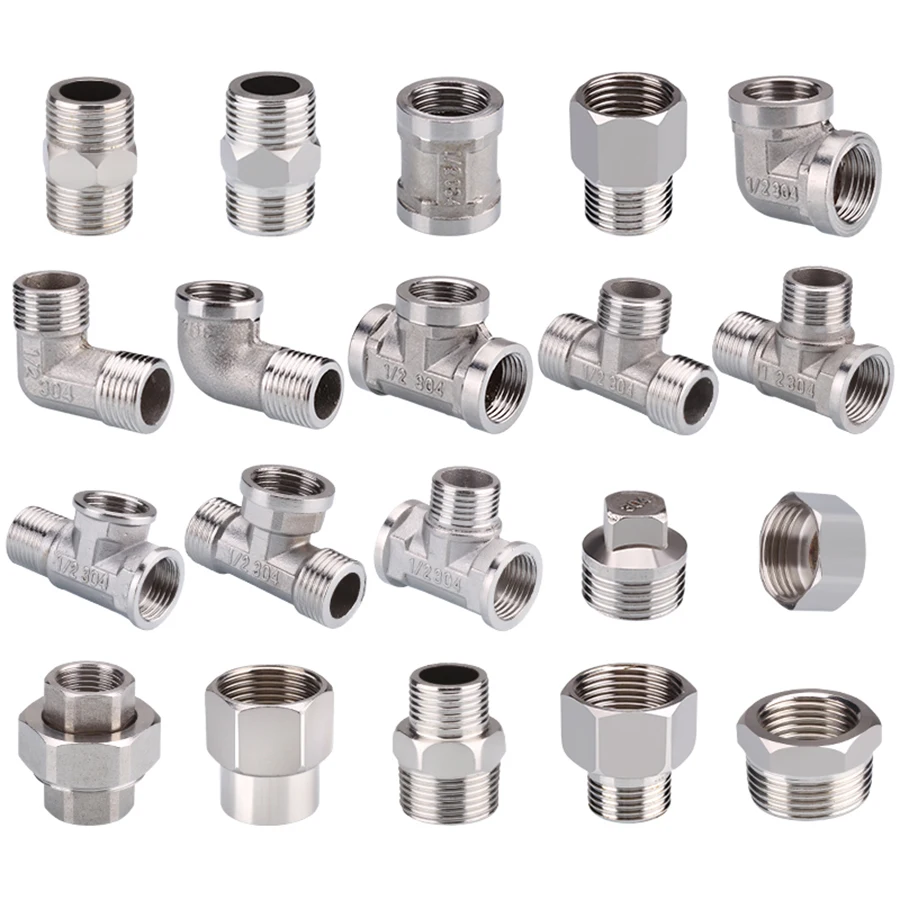 1 2 3 4 Bsp Female Male 1 Stainless Steel Reducer Bushing Tee Elbow Nipple Adapter Connector Coupler Plumbing Pipe Fitting Pipe Fittings Aliexpress