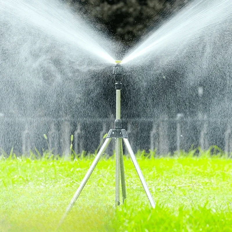 360-Grad-Drehbewässerungsstativ, Rasen- und Gartensprinkler, Gartenbewässerungszubehör, Teleskop-Stütze, Sprinklerkopf auf Stativ – Detail 2