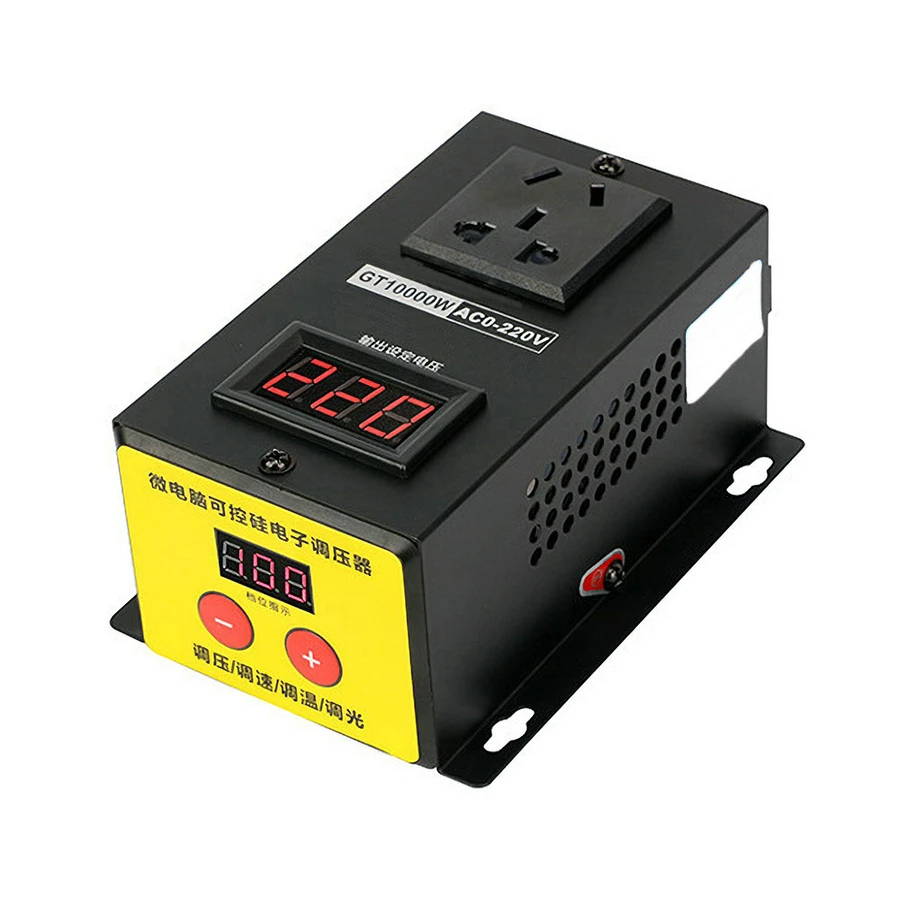 0V-220V 고전력 실리콘 제어 전자 전압 조정기 모터 팬 속도 전기 가변 속도 컨트롤러 10000W