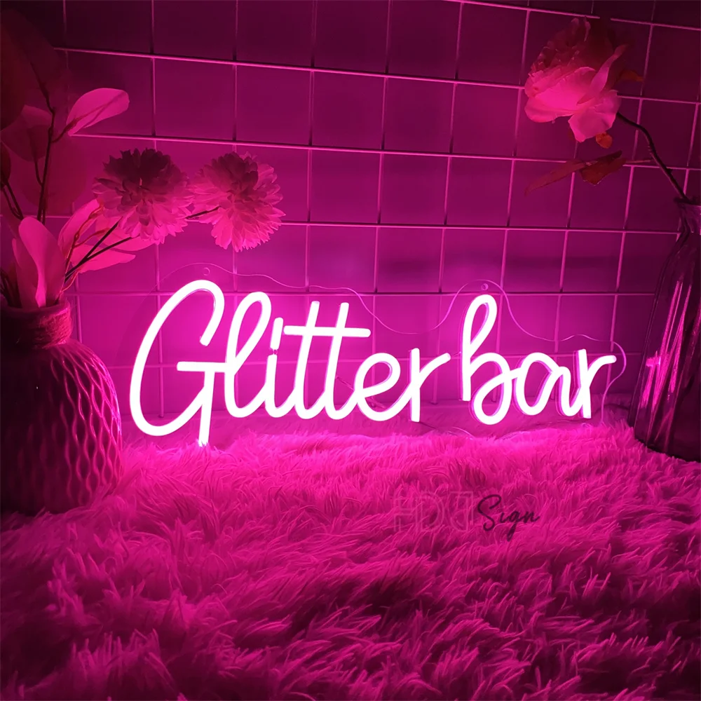 Glitter Bar Neon Led Sign Nightclub Bar Party Room Decor LED Neon Lights  Birthday Bedroom Bar Club Salon Decoration Neon Signs - AliExpress, image size:1000x1000