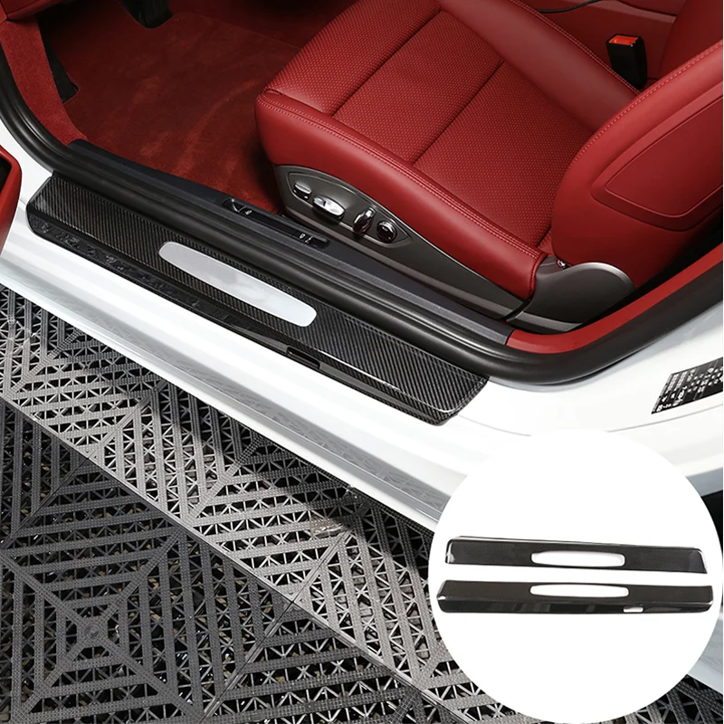 

For Porsche 718 (16-19)/911 (10-17) external door sill decorative car decorative accessories real carbon fiber material