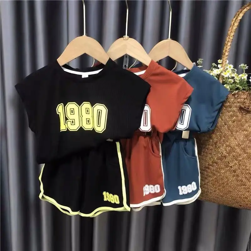

LZH Summer Costume For Boys 2023 Sport Suit Baby Boys Clothes 2-8 Years Children's Clothing Short- Sleeve+Shorts 2-pcs Outfits
