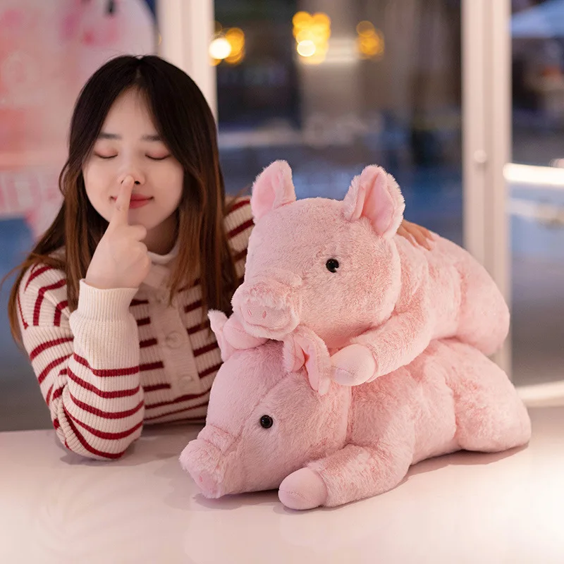 Lovely Pink Pig Plush Doll Sleeping Pillow Cloth Doll Valentine's Day Gift for Boys and Girls' Birthdays