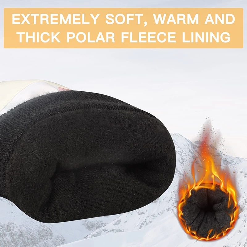 Fleece Ski Five Fingers Gloves Touch Screen Gloves Winter Non-slip White Warm Riding Gloves Thickened Waterproof Sports Gloves 2
