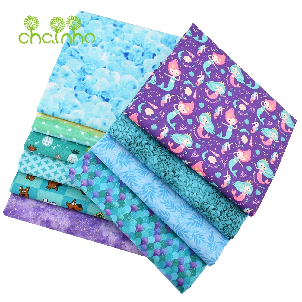 Chainho,Plain Weave Cotton Fabric,Handmade DIY Quilting Sewing Material,Patchwork Cloth,10 Bronzing Series,20x25cm/Piece,15CD19