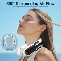 Leaveless Neck Hanging Fan Outdoor Portable Cooling Neck Fan Digital Display Charging Silent Foldable Neck Hanging Fan 4
