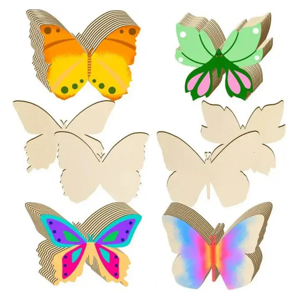 

Hanging Wooden Butterfly Decoration Lightweight Wood Chips Diy Wooden Butterfly Ornaments Unfinished Wood Chips for Crafting