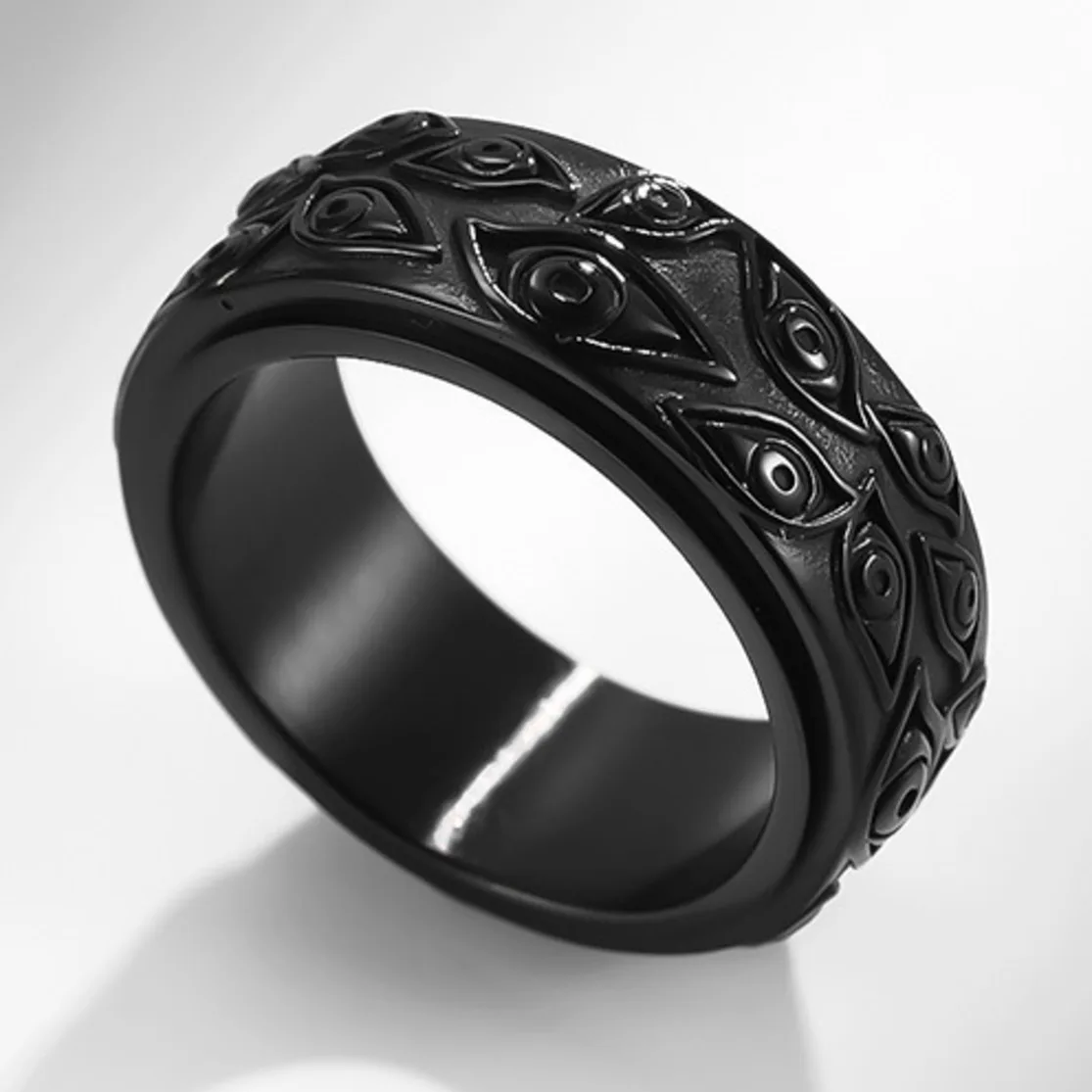 Eye Of God Titanium Rotating Rings For Women Men Ring Size 14