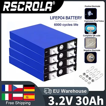 100% Nuovo 3.2V 30Ah LiFePO4 batteria al litio ferro fosfato cicli profondi per fai da te 12V 24V 36V 48V energia solare UPS power