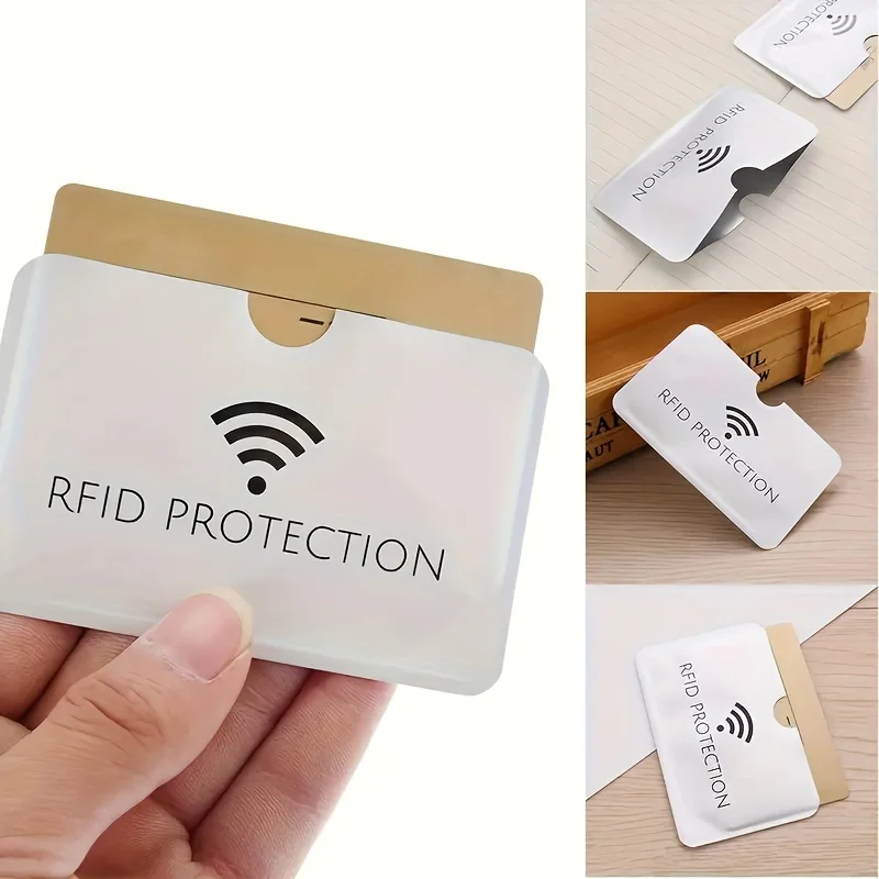 Packaging of aluminum RFID blocking card sleeves
