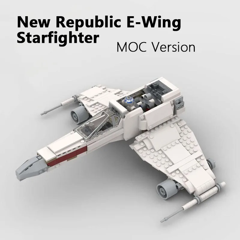 MOC 우주선 뉴 리퍼블릭 E-Wing 스타파이터 빌딩 블록, X-Wing 전투기 벽돌 모델, DIY 장난감 선물, 378 개