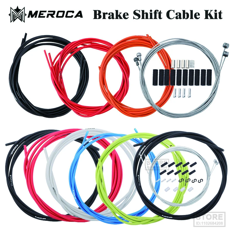 

MEROCA bicycle brake wire core/shift tube kit road mountain bike shift set cable shell accessories