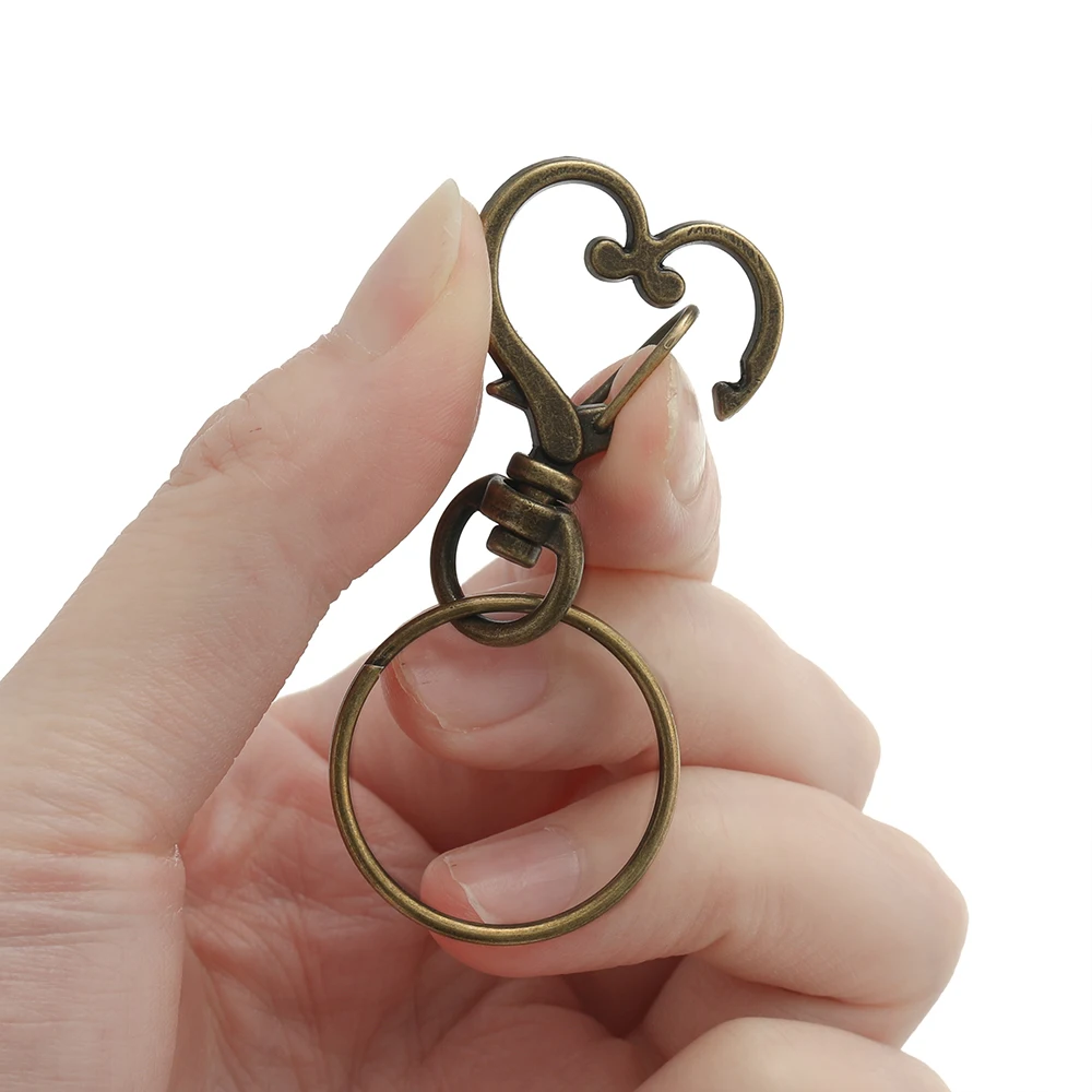 열쇠 고리 포함 하트 모양 로터리 랍스터 걸쇠, 열쇠 고리 가방 거치대 열쇠 고리, DIY 보석 만들기 용품, 20 개/세트