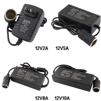 Adaptador de corriente de 110V a 12V para coche, convertidor de encendedor de cigarrillos con enchufe europeo, DC 220V, 220V, 2A, 5A, 8A, 10A