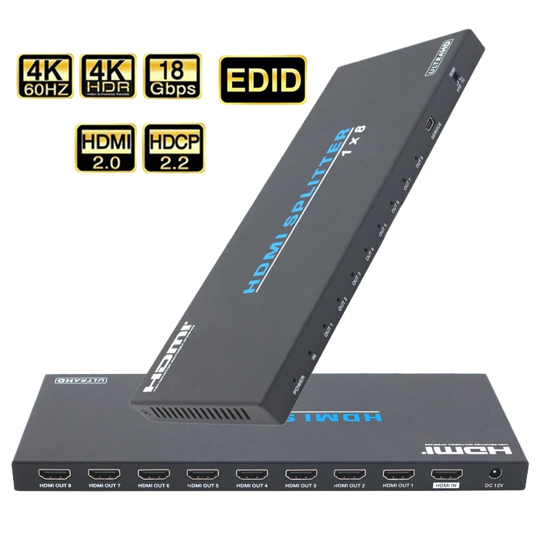

4K HDMI-совместимый разветвитель адаптер для видеозахвата игровой разветвитель для живого экрана видеокарта 1in 8out разделение экрана 1X2/1X4/1X8