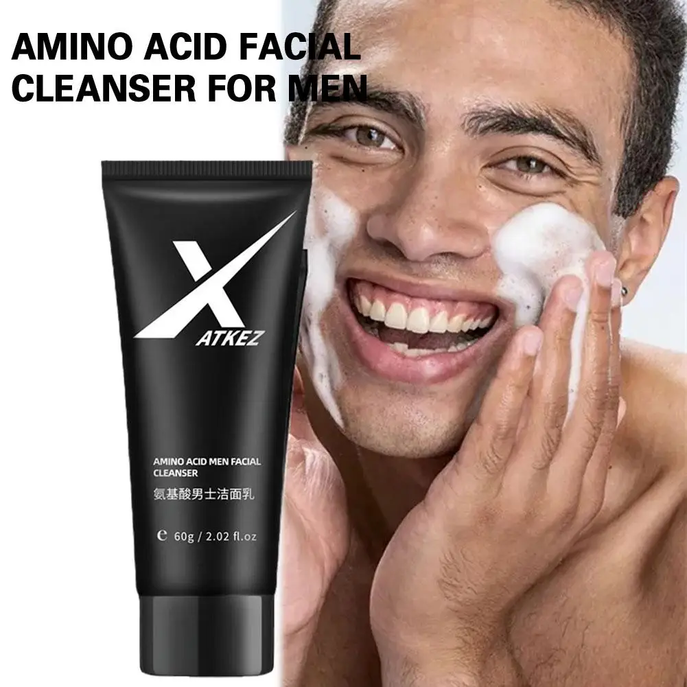 Amino Acid Cleanser For Men Deep Cleansing Gentle Oil Control Hydrating Moisturizing Oil Removing Fresh Rich Foam Cleanser S4F5