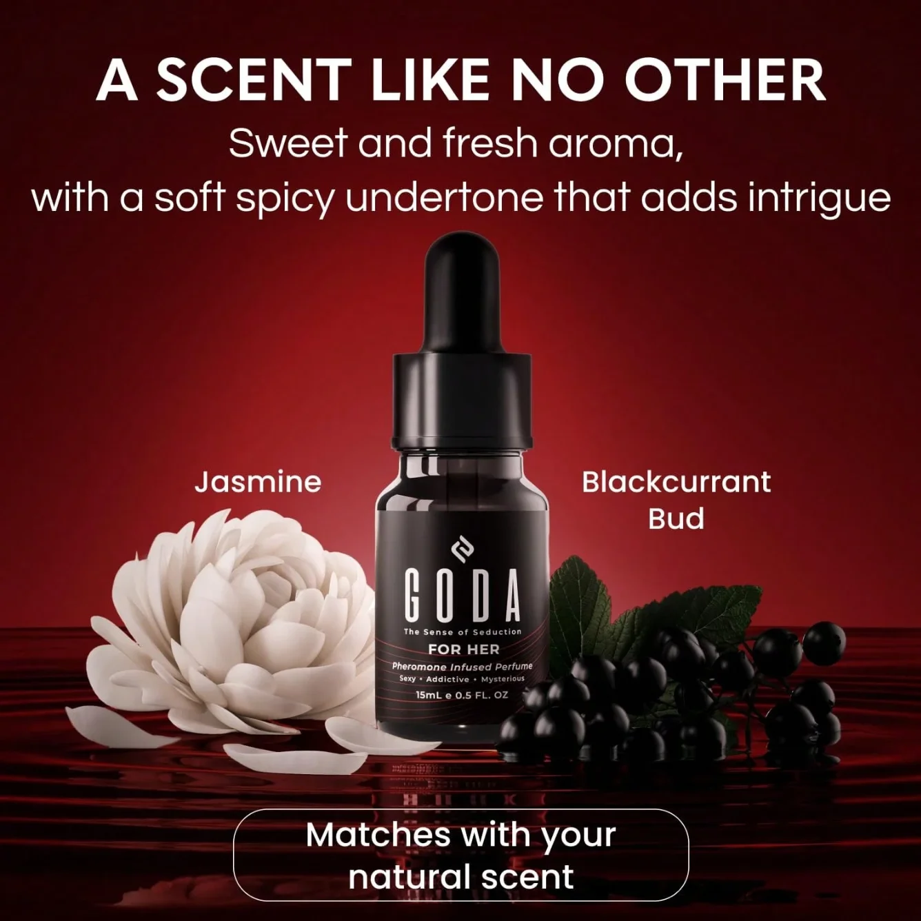 Floral Amber Pheromone Perfume For Women,GODA For Her,15ml(0.5oz),WIth Jasmine And Blackcurrant_voghion.com
