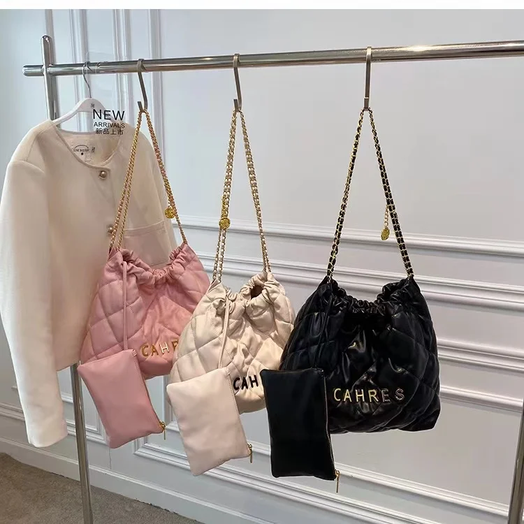 Large Capacity Luxury Designer Handbag High Quality Tote Bag for Women Soft Leather Chain Shoulder Bags Female Vintage Purse