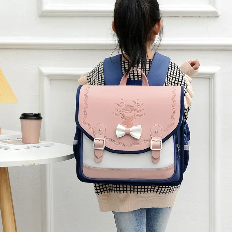 School Bags Girls Orthopedic Backpack Cute Waterproof SchoolBag for Teenage Flip Book Bag Student Grade 1-3 Mochilas Infantil 2